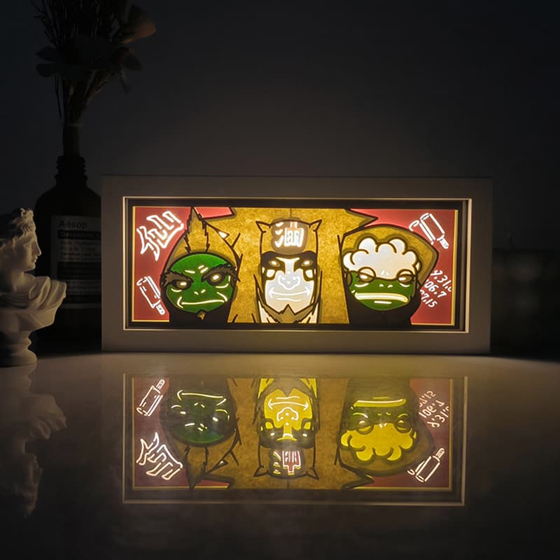 Lampada light box Jiraiya Eremita dei rospi accesa, Naruto