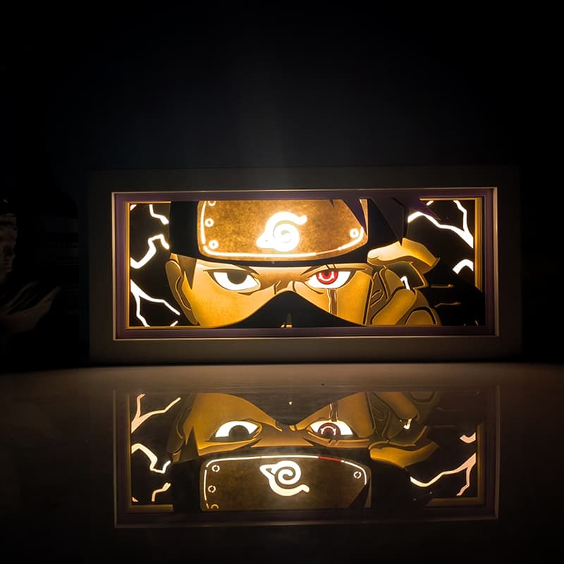 Lampada light box Kakashi Ninja Copia accesa, Naruto