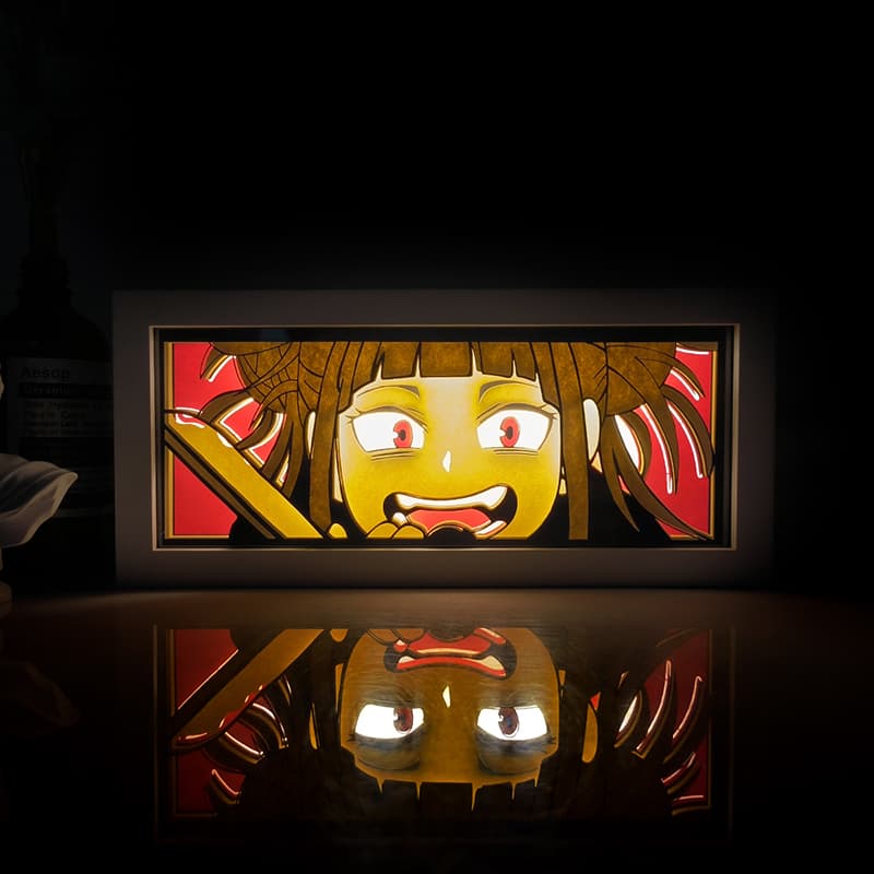Lampada light box Toga Himiko accesa, My Hero Academia