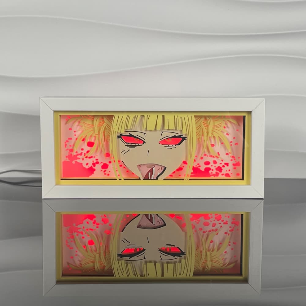 Lampada light box Toga Sete di sangue accesa, My Hero Academia