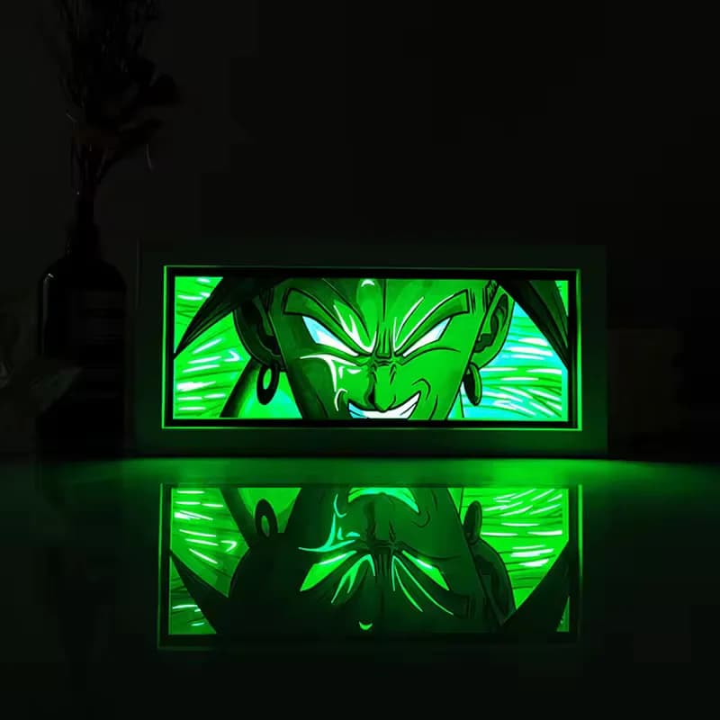 Lampada light box Broly Leggendario accesa, Dragon Ball