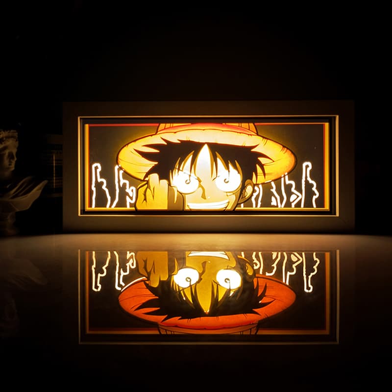 Lampada light box Luffy Determinazione accesa, One Piece